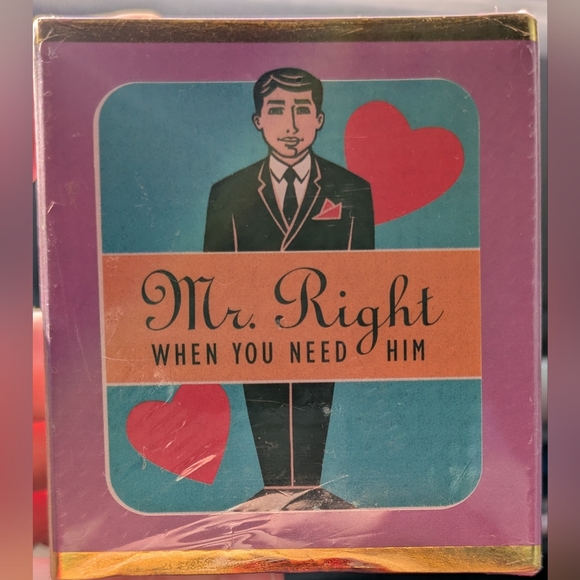 Mr. Right Decorative Sign with Hearts - Picture 1 of 5